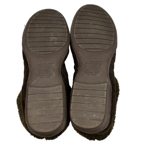 Dearfoams Brown Sherpa Fleece Boot Slippers Size 8 - Picture 6 of 6